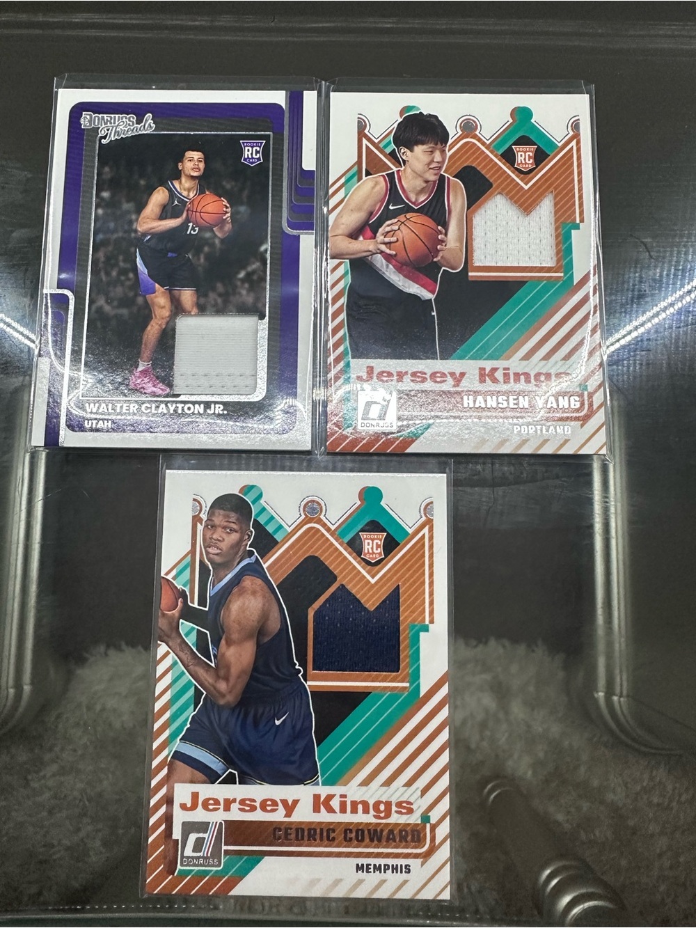 3 Donruss rookie patch cards brand new